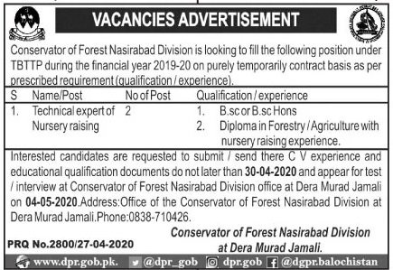 Jobs in Conservator of Forest Nasirabad Division