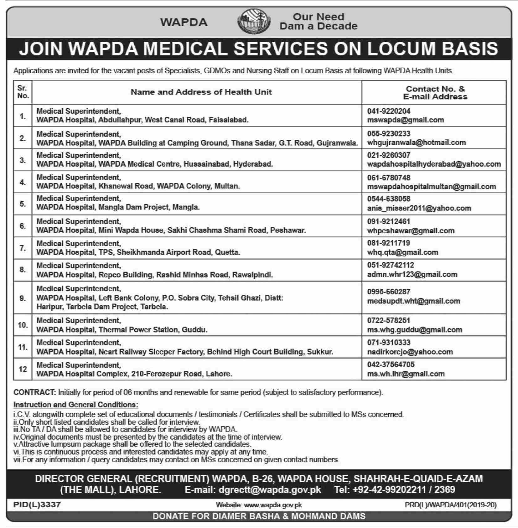 Water and Power Development Authority WAPDA Jobs 2020 1 wapda Jobs 2-2-
