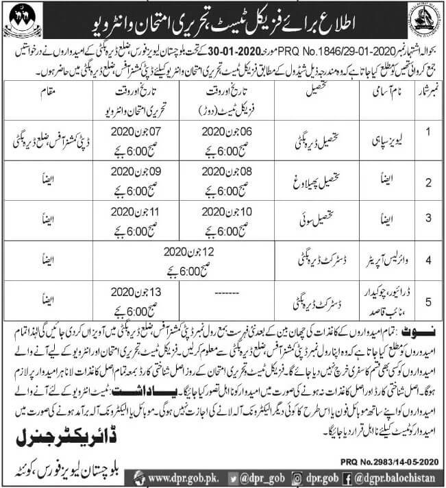 Balochistan Levies Force Jobs May 2020 Latest Balochistan Jobs