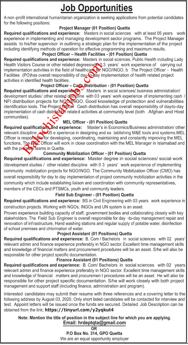 Quetta Jobs 2020