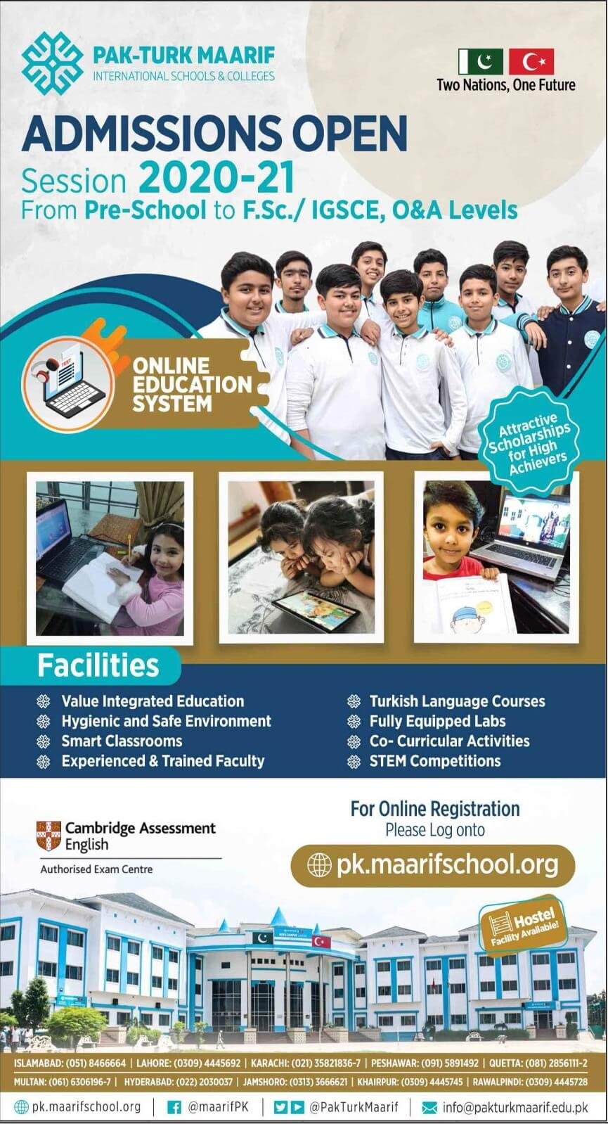 Pak Turk Maarif International Schools Colleges Quetta Admissions