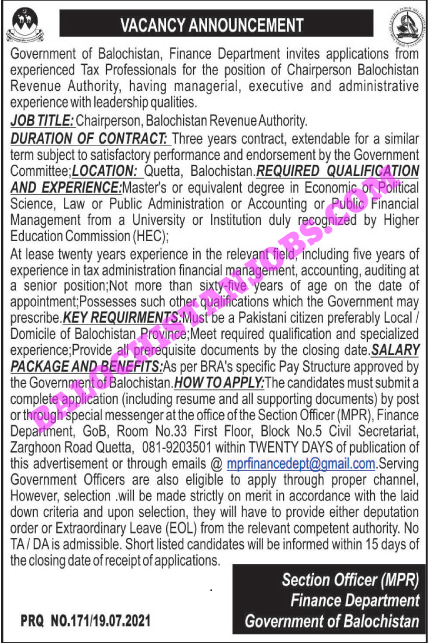 Chairperson Jobs In Balochistan 2021 1 Chairperson Jobs In Balochistan 2021