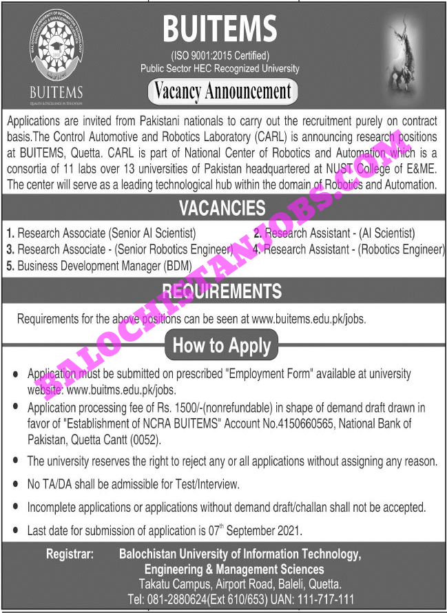 BUITEMS Jobs 2021 2 1