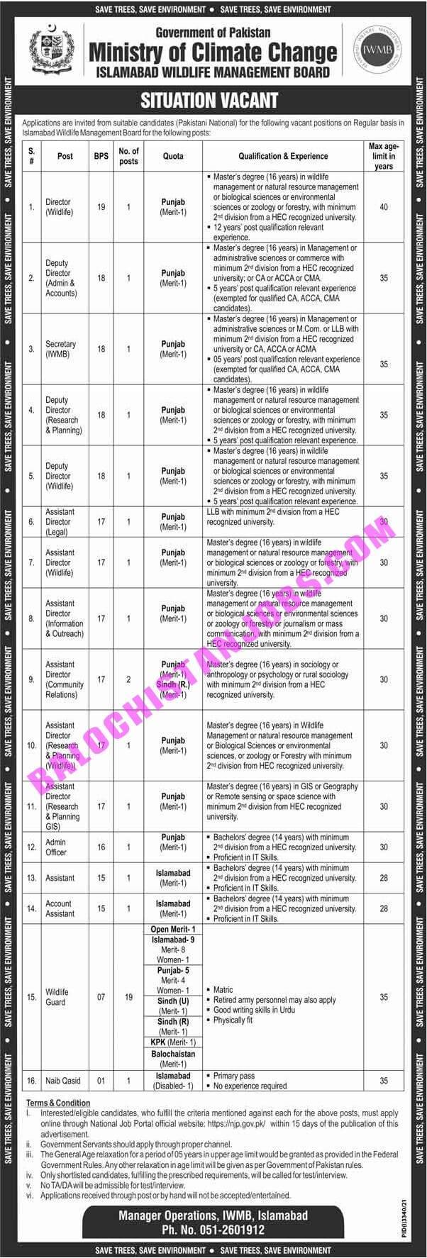 Ministry of Climate Change Jobs Jobs 2021