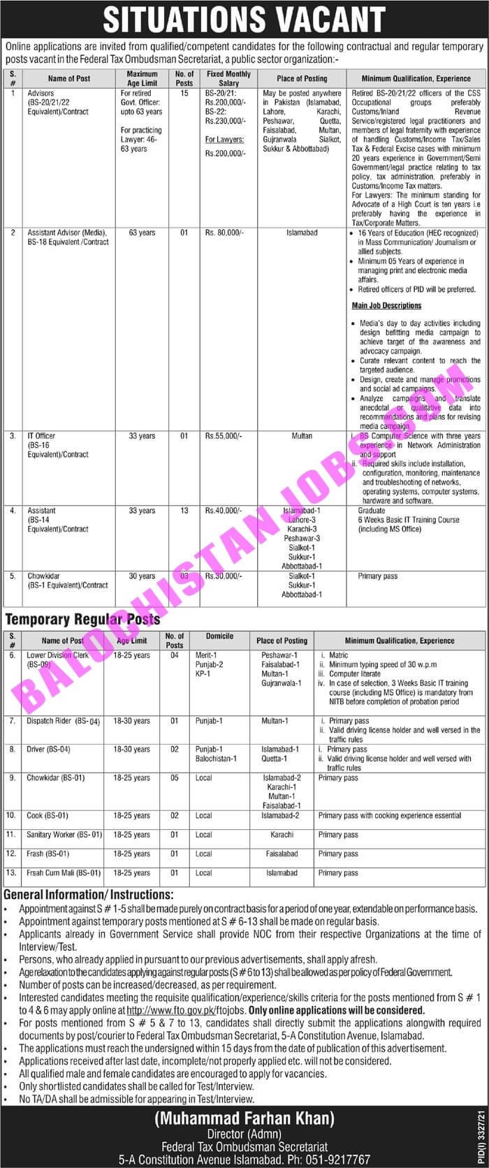 Ministry of National Food Security & Research Jobs 2021 