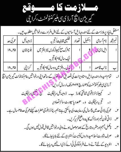 Garrison HRDC Malir Cantonment Jobs 2022 1 Garrison HRDC Malir Cantonment Jobs 2022