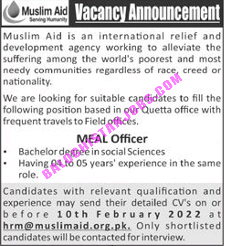 Muslim Aid Job In Quetta 2022 1 Muslim Aid Job In Quetta 2022