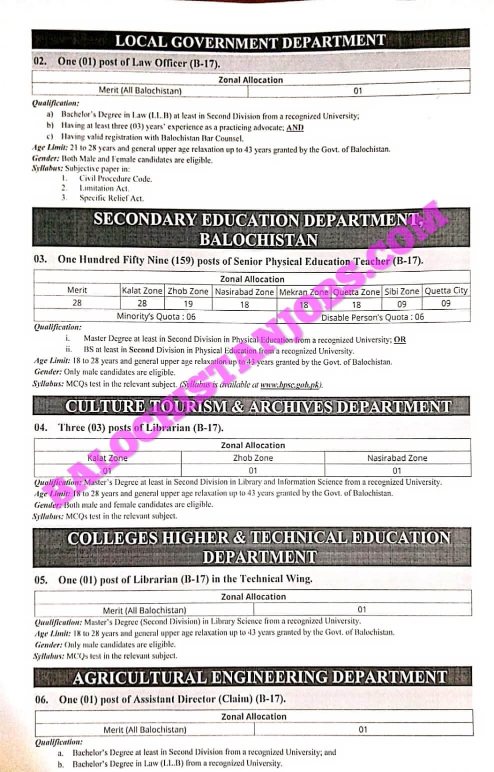 BPSC Advertisement No 82022 Jobs