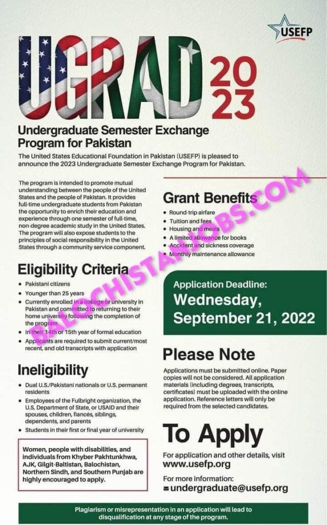 Job Exchange Program UGRAD Exchange Program 2022 USEFP Undergraduate Semester Exchange ...