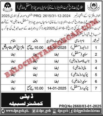 Revenue Department Lasbela Test Interview 2025