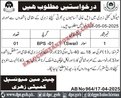 Municipal Committee MC Zehri Jobs 2025 1 Municipal Committee MC Zehri Jobs 2025