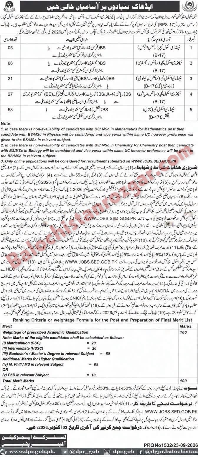 School Education Department District Pishin SST Jobs 2026 1 IMG8698