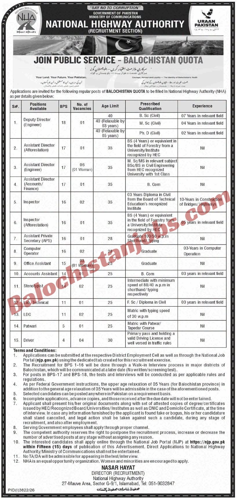 National Highway Authority NHA Balochistan Jobs 2026 1 IMG 9035 1